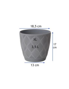 Coprivaso rotondo Ø19 × 17 cm rilievo a rombi, 3,5 L – Grigio | Töpferkönig 2