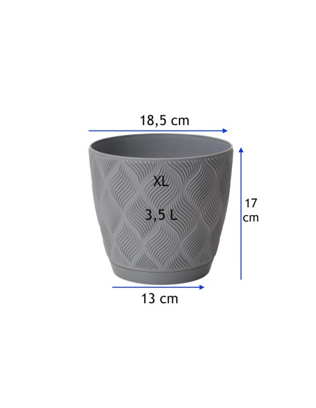 Sierpot rond Ø19 × 17 cm ruitreliëf, 3,5 L – Grijs | Töpferkönig
