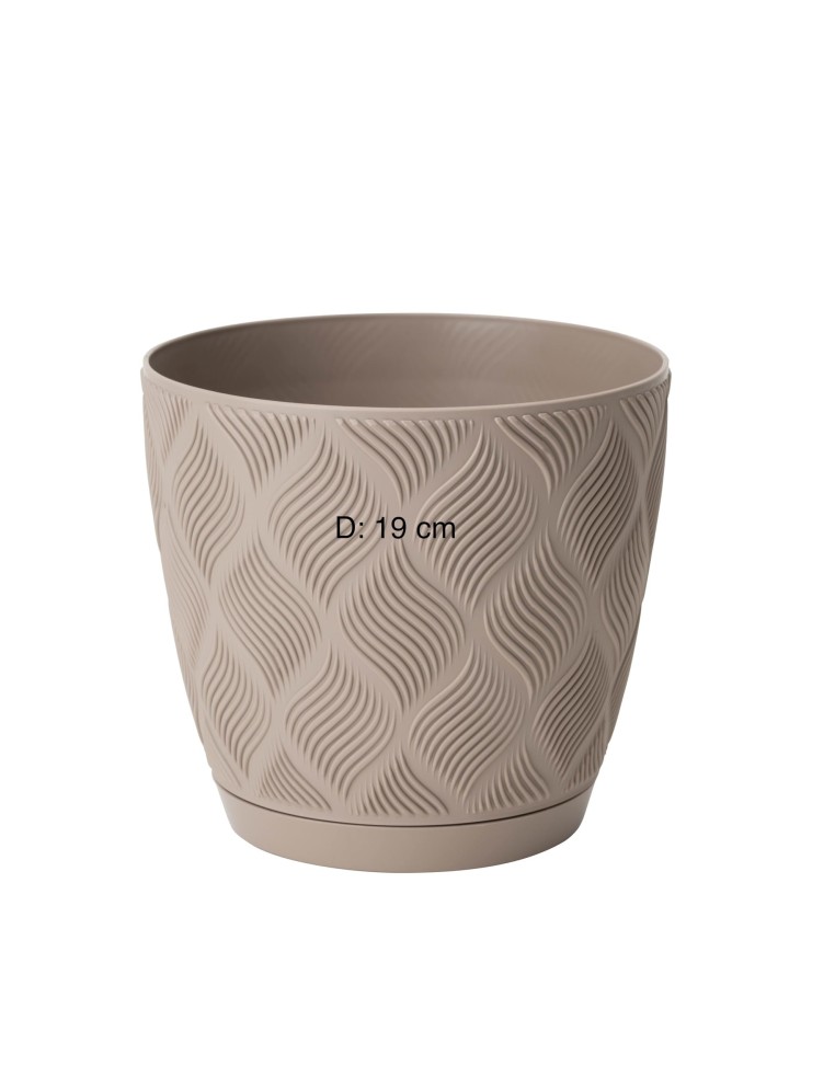 Coprivaso rotondo Ø19 × 17 cm rilievo a rombi, 3,5 L – Tortora | Töpferkönig