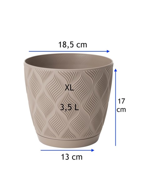 Coprivaso rotondo Ø19 × 17 cm rilievo a rombi, 3,5 L – Tortora | Töpferkönig