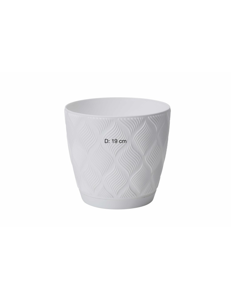 Sierpot rond Ø19 × 17 cm ruitreliëf, 3,5 L – Wit | Töpferkönig