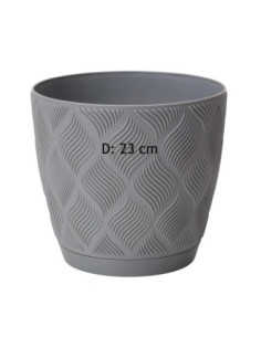 Coprivaso rotondo Ø23 × 21 cm rilievo a rombi, 6 L – Grigio | Töpferkönig