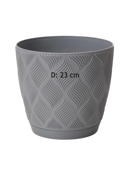 Coprivaso rotondo Ø23 × 21 cm rilievo a rombi, 6 L – Grigio | Töpferkönig
