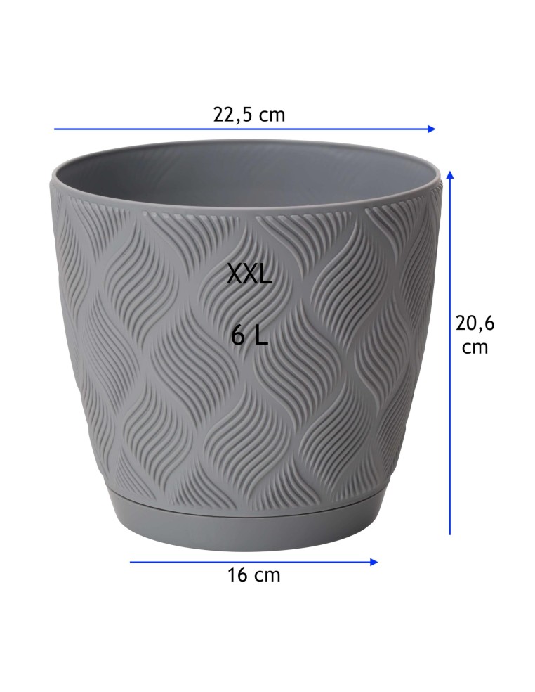 Sierpot rond Ø23 × 21 cm ruitreliëf, 6 L – Grijs | Töpferkönig