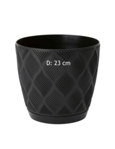 Sierpot rond Ø23 × 21 cm ruitreliëf, 6 L – Zwart | Töpferkönig