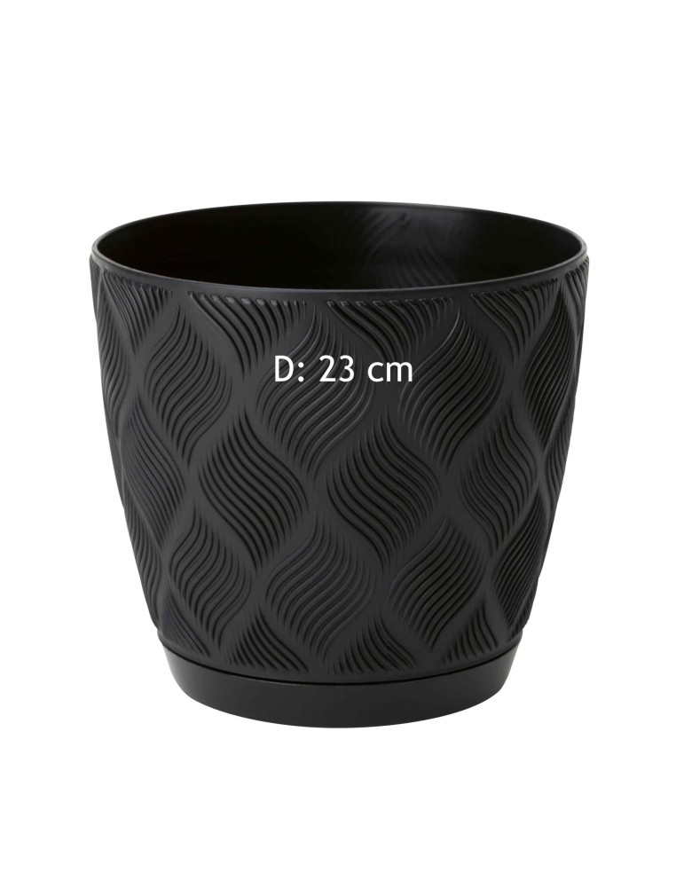 Coprivaso rotondo Ø23 × 21 cm rilievo a rombi, 6 L – Nero | Töpferkönig