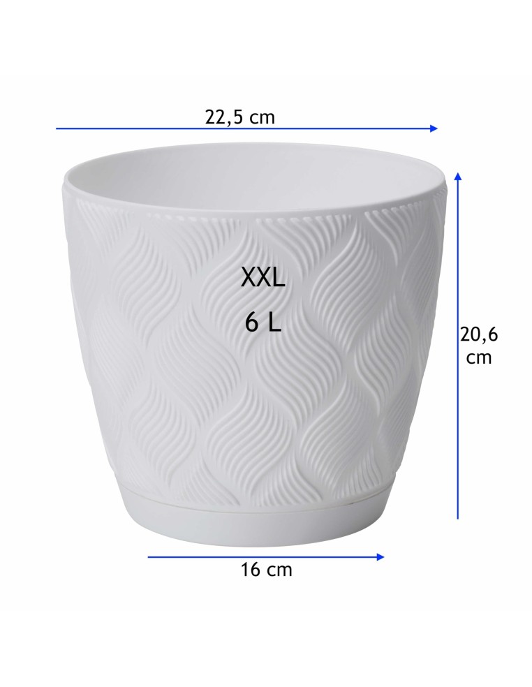 Sierpot rond Ø23 × 21 cm ruitreliëf, 6 L – Wit | Töpferkönig