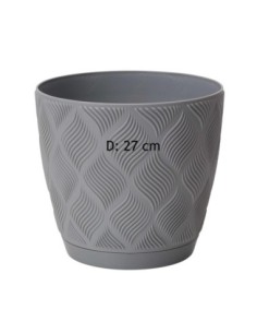Cache-pot rond Ø27 × 25 cm à relief losange, 10 L – Gris | Töpferkönig