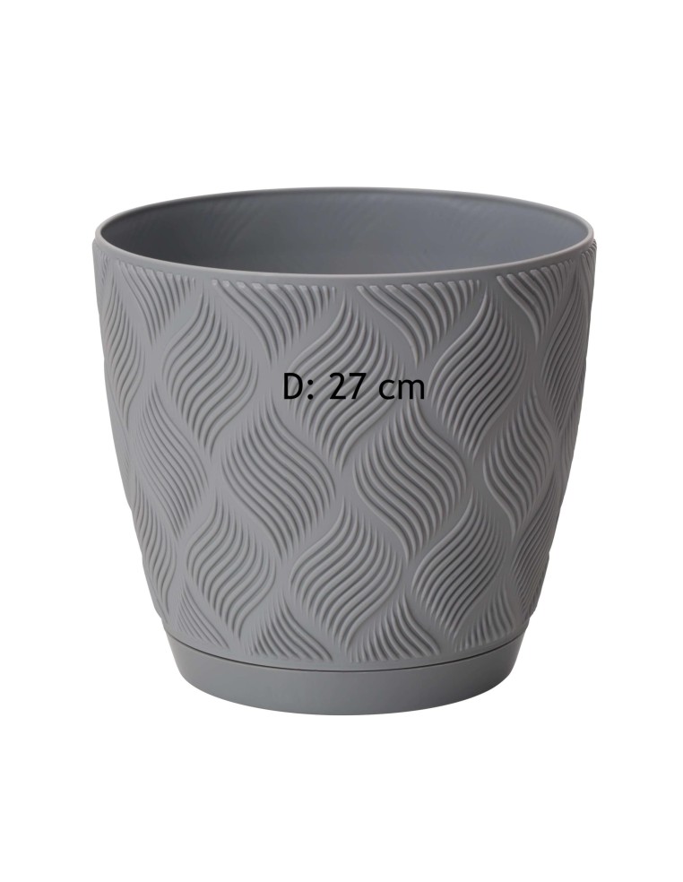 Coprivaso rotondo Ø27 × 25 cm rilievo a rombi, 10 L – Grigio | Töpferkönig