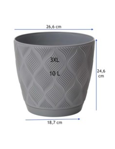 Coprivaso rotondo Ø27 × 25 cm rilievo a rombi, 10 L – Grigio | Töpferkönig 2