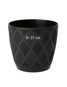 Sierpot rond Ø27 × 25 cm ruitreliëf, 10 L – Zwart | Töpferkönig