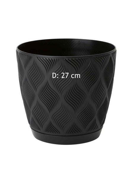Sierpot rond Ø27 × 25 cm ruitreliëf, 10 L – Zwart | Töpferkönig