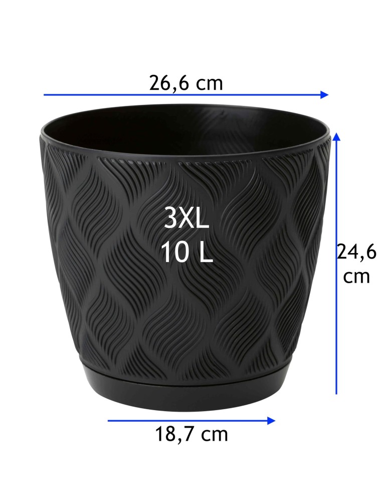 Sierpot rond Ø27 × 25 cm ruitreliëf, 10 L – Zwart | Töpferkönig