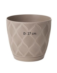 Coprivaso rotondo Ø27 × 25 cm rilievo a rombi, 10 L – Tortora | Töpferkönig