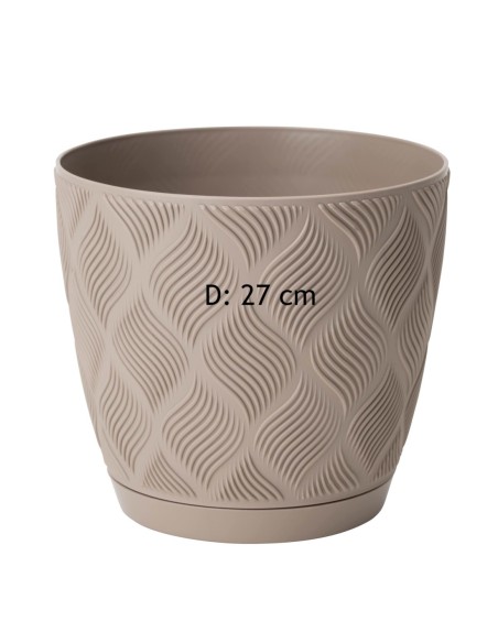 Sierpot rond Ø27 × 25 cm ruitreliëf, 10 L – Taupe | Töpferkönig