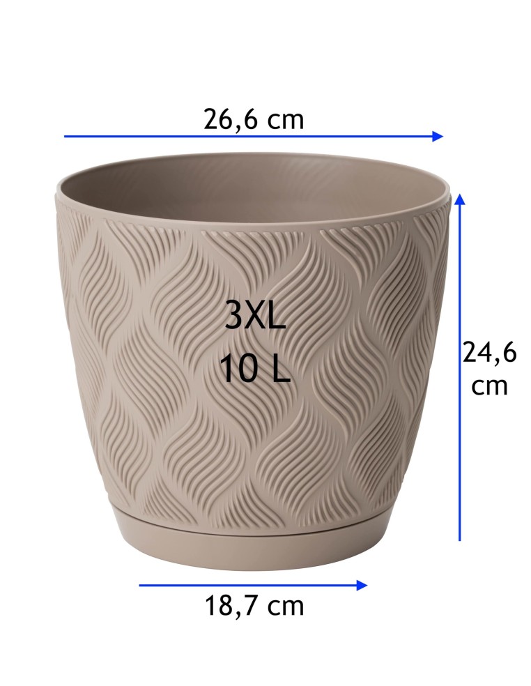 Sierpot rond Ø27 × 25 cm ruitreliëf, 10 L – Taupe | Töpferkönig