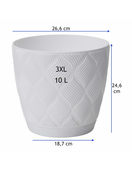 Sierpot rond Ø27 × 25 cm ruitreliëf, 10 L – Wit | Töpferkönig