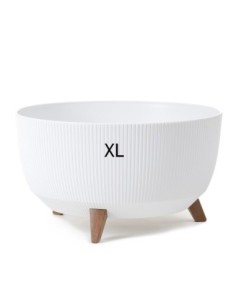 Plantenschaal rond geribbeld XL Ø47 × 27 cm, 31 L – Wit | Töpferkönig