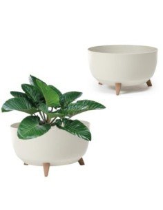 Cuenco para plantas redondo XL Ø47 × 27 cm – Blanco algodón | Töpferkönig 2