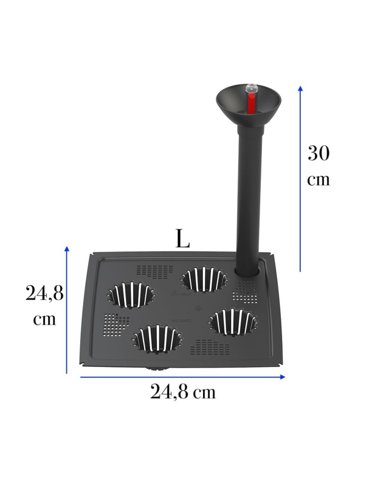 Bewateringssysteem vierkant 25 × 25 cm met waterniveau-indicator | Töpferkönig