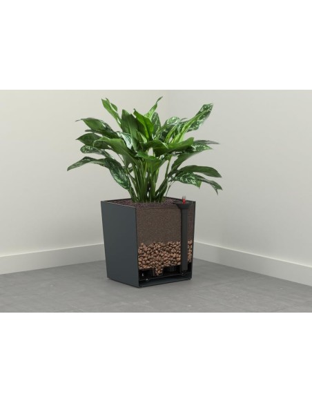 Sistema de riego cuadrado 35 × 35 cm con indicador de nivel de agua | Töpferkönig