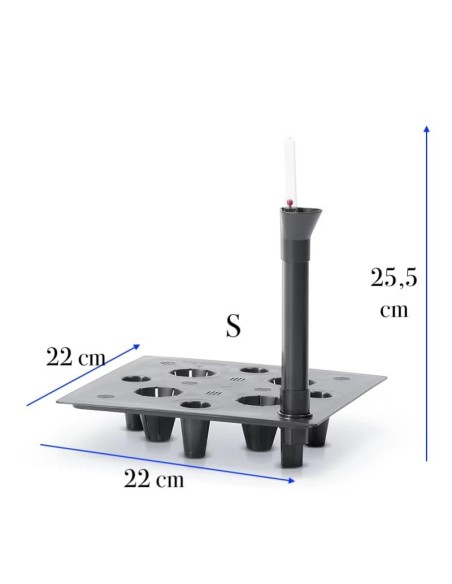 Bewateringssysteem vierkant 22 × 22 cm met waterniveau-indicator | Töpferkönig