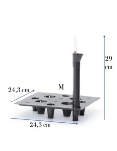 Sistema de riego cuadrado 24 × 24 cm con indicador de nivel de agua | Töpferkönig