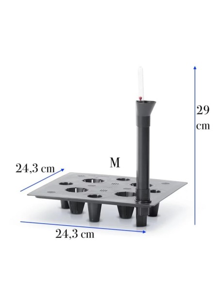 Sistema di irrigazione quadrato 24 × 24 cm con indicatore del livello dell'acqua | Töpferkönig