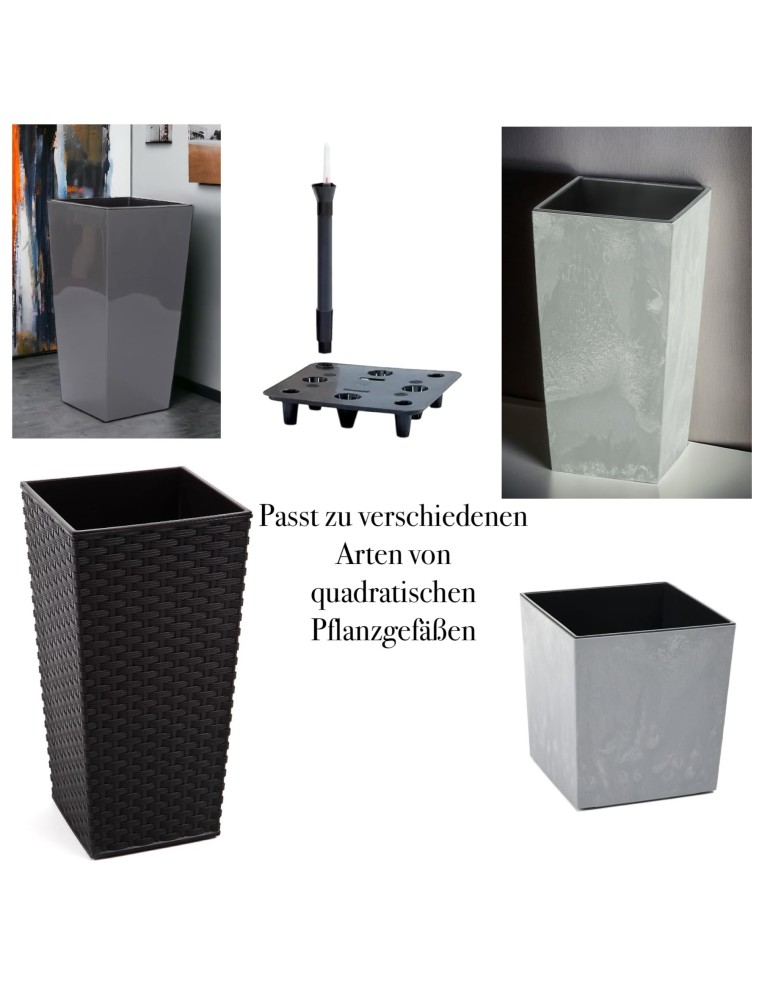 Système d'arrosage carré 24 × 24 cm avec indicateur de niveau d'eau | Töpferkönig