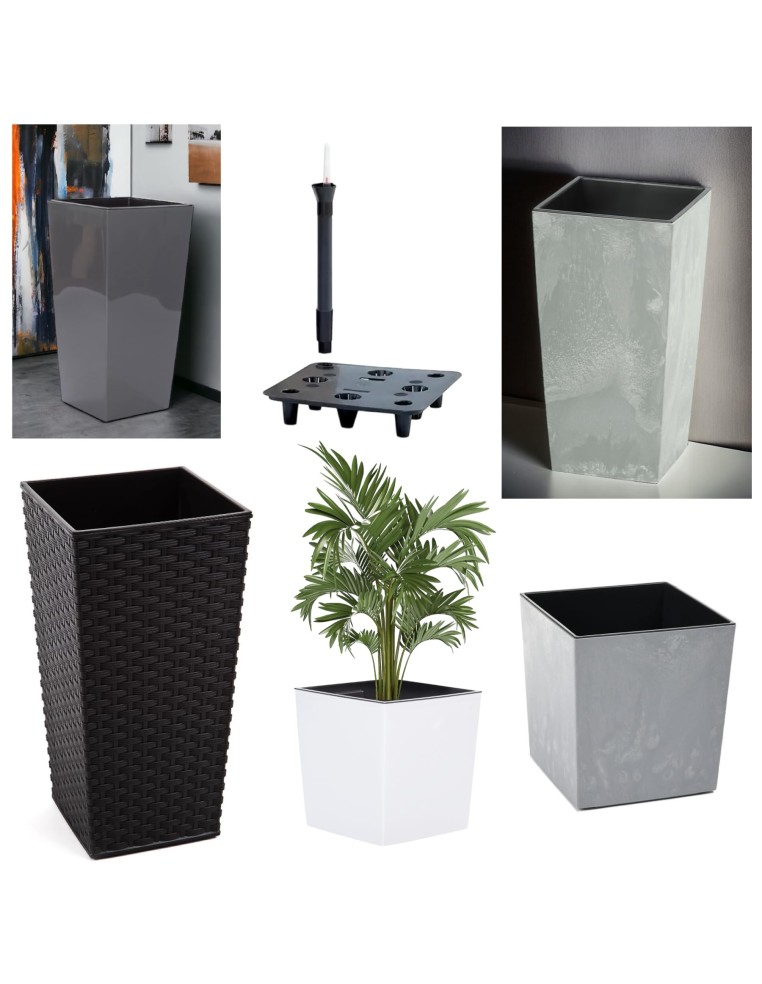 Système d'arrosage carré 34 × 34 cm avec indicateur de niveau d'eau | Töpferkönig