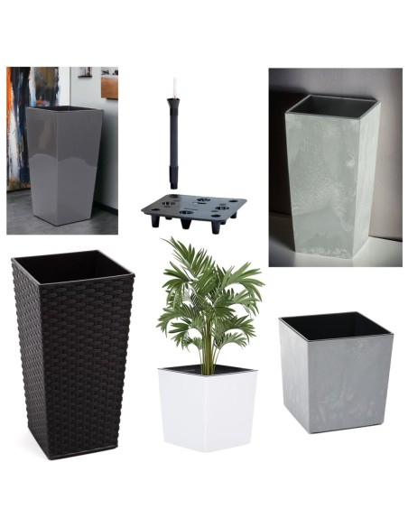 Système d'arrosage carré 34 × 34 cm avec indicateur de niveau d'eau | Töpferkönig