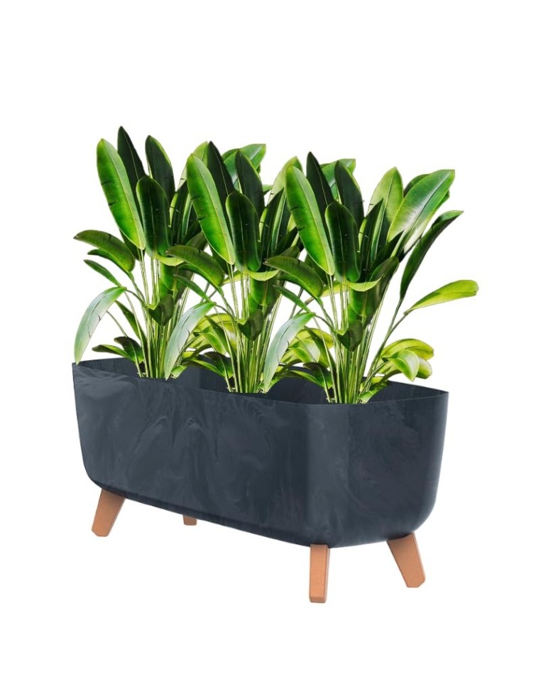 Jardinière sur pieds 39 × 19 × 19 cm aspect béton, 8,5 L – Béton anthracite | Töpferkönig