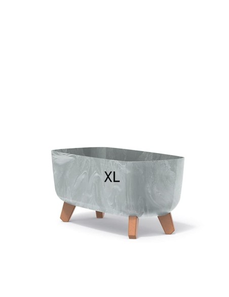 Plantenschaal op pootjes 39 × 19 × 19 cm betonlook, 8,5 L – Betongrijs | Töpferkönig