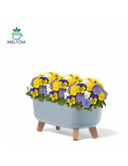 Cuenco para plantas con patas 39 × 19 × 19 cm mate, 8,5 L – Gris | Töpferkönig