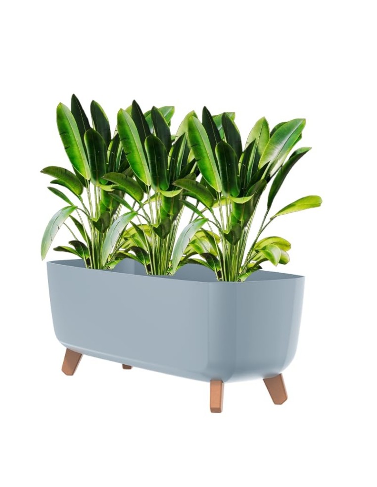 Cuenco para plantas con patas 39 × 19 × 19 cm mate, 8,5 L – Gris | Töpferkönig