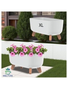 Jardinière sur pieds 39 × 19 × 19 cm mate, 8,5 L – Blanc | Töpferkönig 2