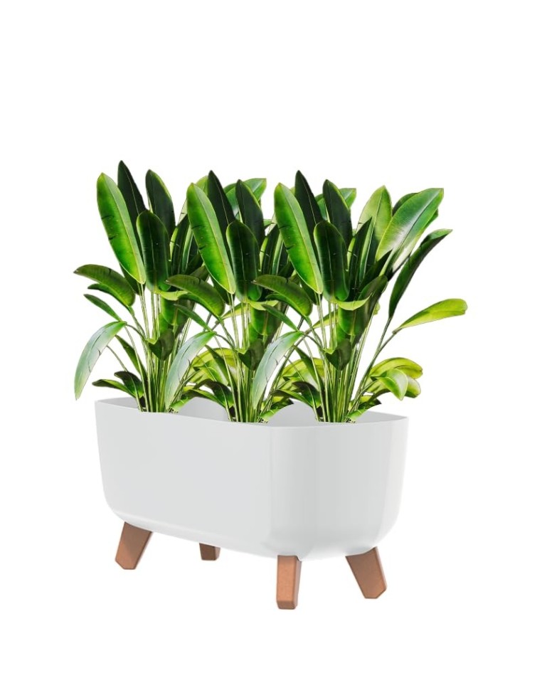 Jardinière sur pieds 39 × 19 × 19 cm mate, 8,5 L – Blanc | Töpferkönig