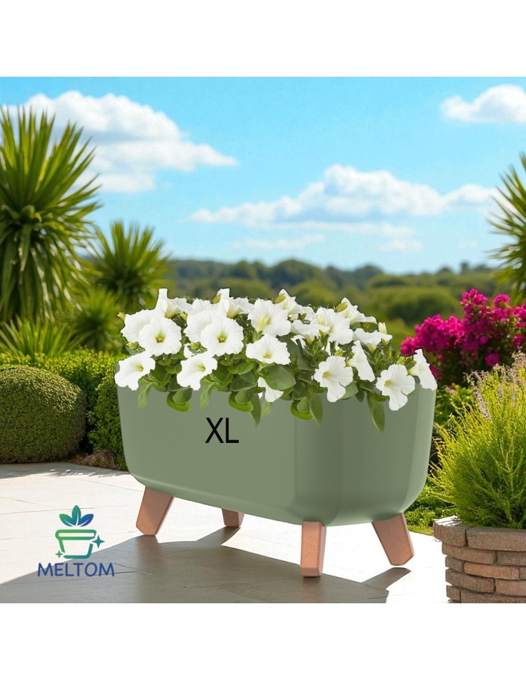 Plantenschaal op pootjes 39 × 19 × 19 cm mat, 8,5 L – Groen | Töpferkönig
