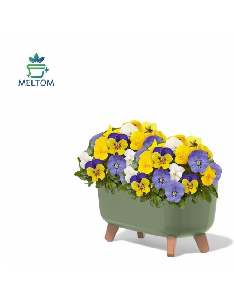 Ciotola per piante con piedini 39 × 19 × 19 cm opaca, 8,5 L – Verde | Töpferkönig