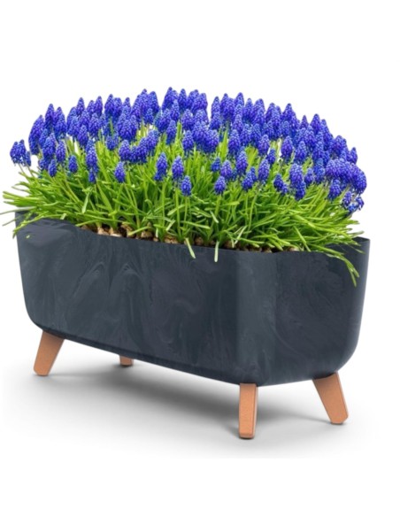 Jardinière sur pieds 57 × 23 × 24 cm aspect béton, 19,5 L – Béton anthracite | Töpferkönig