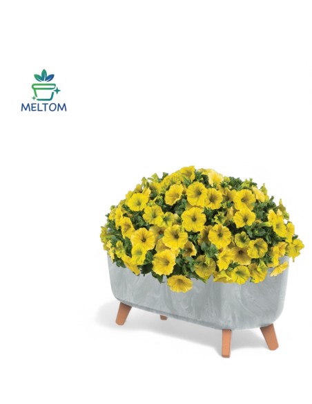 Plantenschaal op pootjes 57 × 23 × 24 cm betonlook, 19,5 L – Betongrijs | Töpferkönig