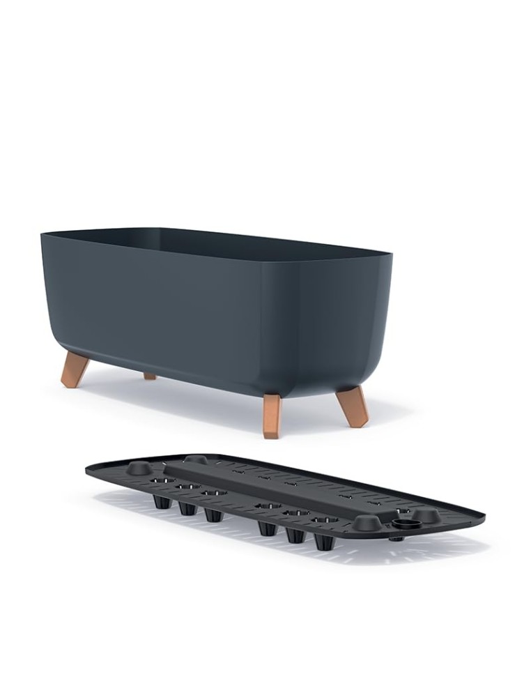 Plantenschaal op pootjes 57 × 23 × 24 cm mat, 19,5 L – Antraciet | Töpferkönig