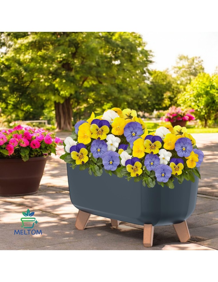 Plantenschaal op pootjes 57 × 23 × 24 cm mat, 19,5 L – Antraciet | Töpferkönig