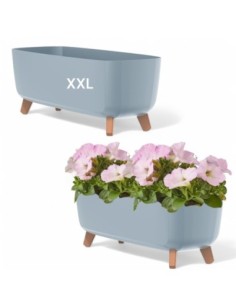 Ciotola per piante con piedini 57 × 23 × 24 cm opaca, 19,5 L – Grigio | Töpferkönig