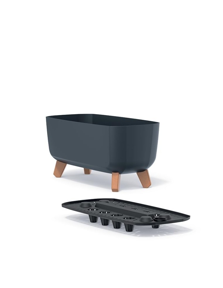 Pflanzschale mit Füßen 57 × 23 × 24 cm Matt, 19,5 L – Grau | Töpferkönig