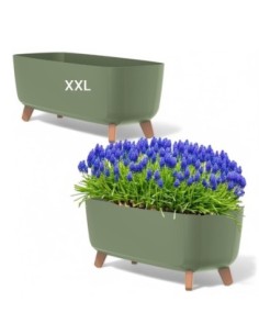Cuenco para plantas con patas 57 × 23 × 24 cm mate, 19,5 L – Verde | Töpferkönig