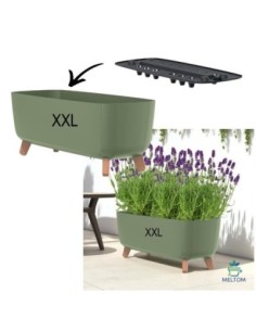 Plantenschaal op pootjes 57 × 23 × 24 cm mat, 19,5 L – Groen | Töpferkönig 2
