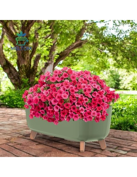 Cuenco para plantas con patas 57 × 23 × 24 cm mate, 19,5 L – Verde | Töpferkönig