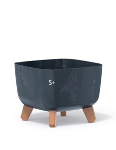 Plantenschaal vierkant op pootjes 23 × 23 × 19 cm betonlook, 6 L – Betonantraciet | Töpferkönig
