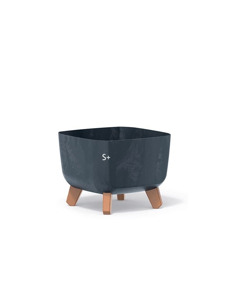 Vasque carrée sur pieds 23 × 23 × 19 cm aspect béton, 6 L – Béton anthracite | Töpferkönig